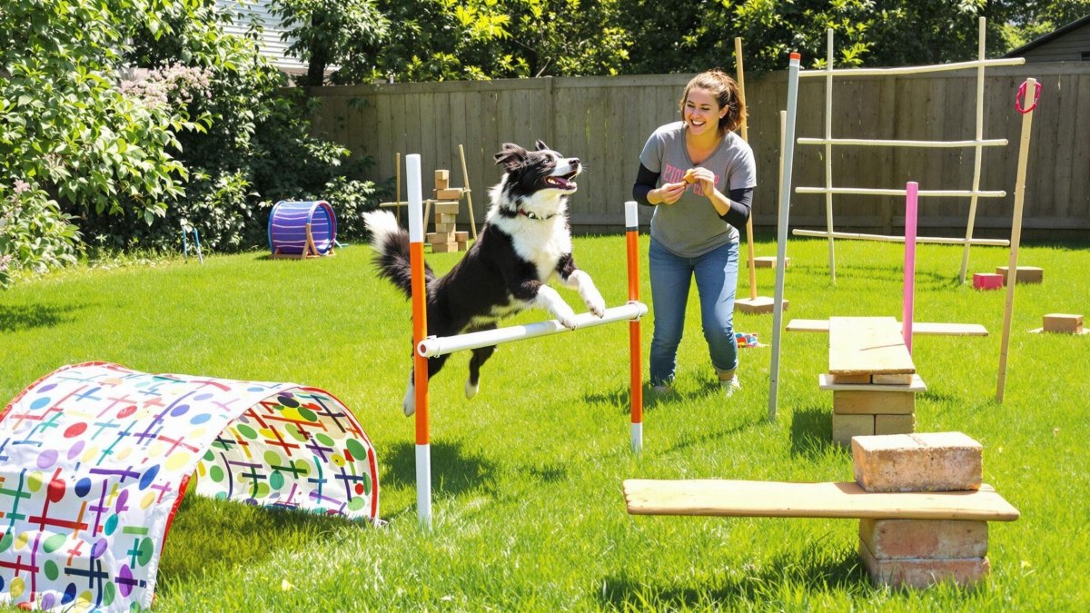 Dog doing home agility