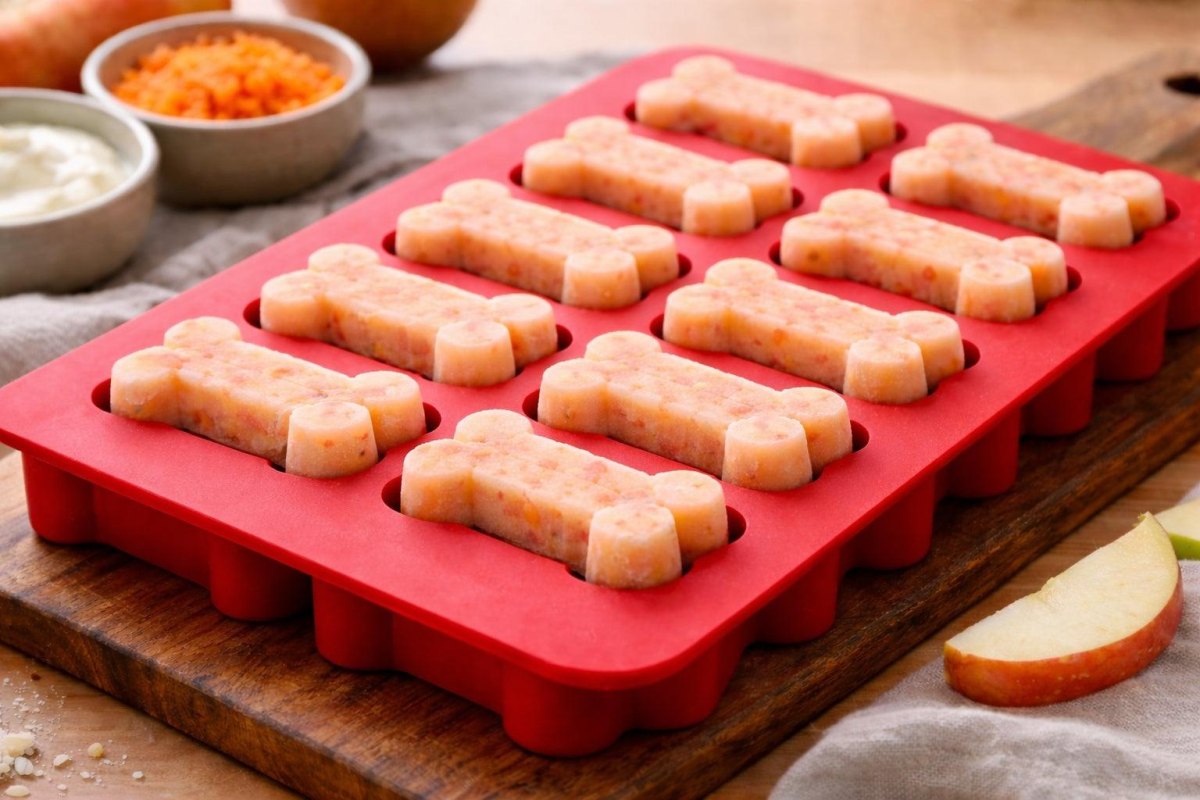 Apple carrot frozen dog snacks