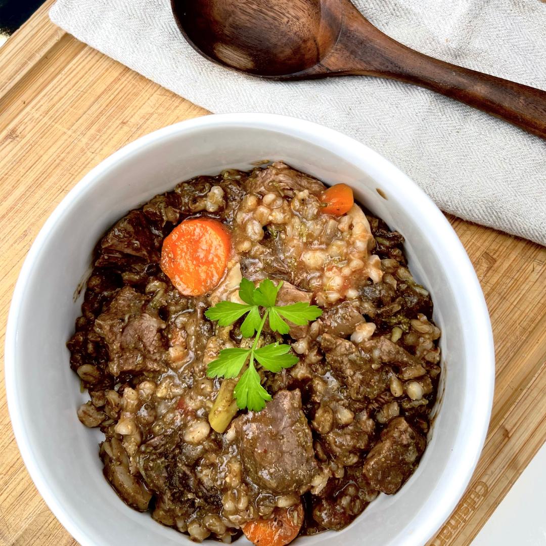 Beef barley homemade dog food