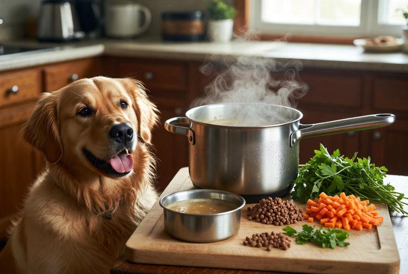 Bone broth dog food bowl