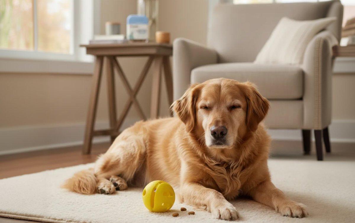 Dog relaxing indoors