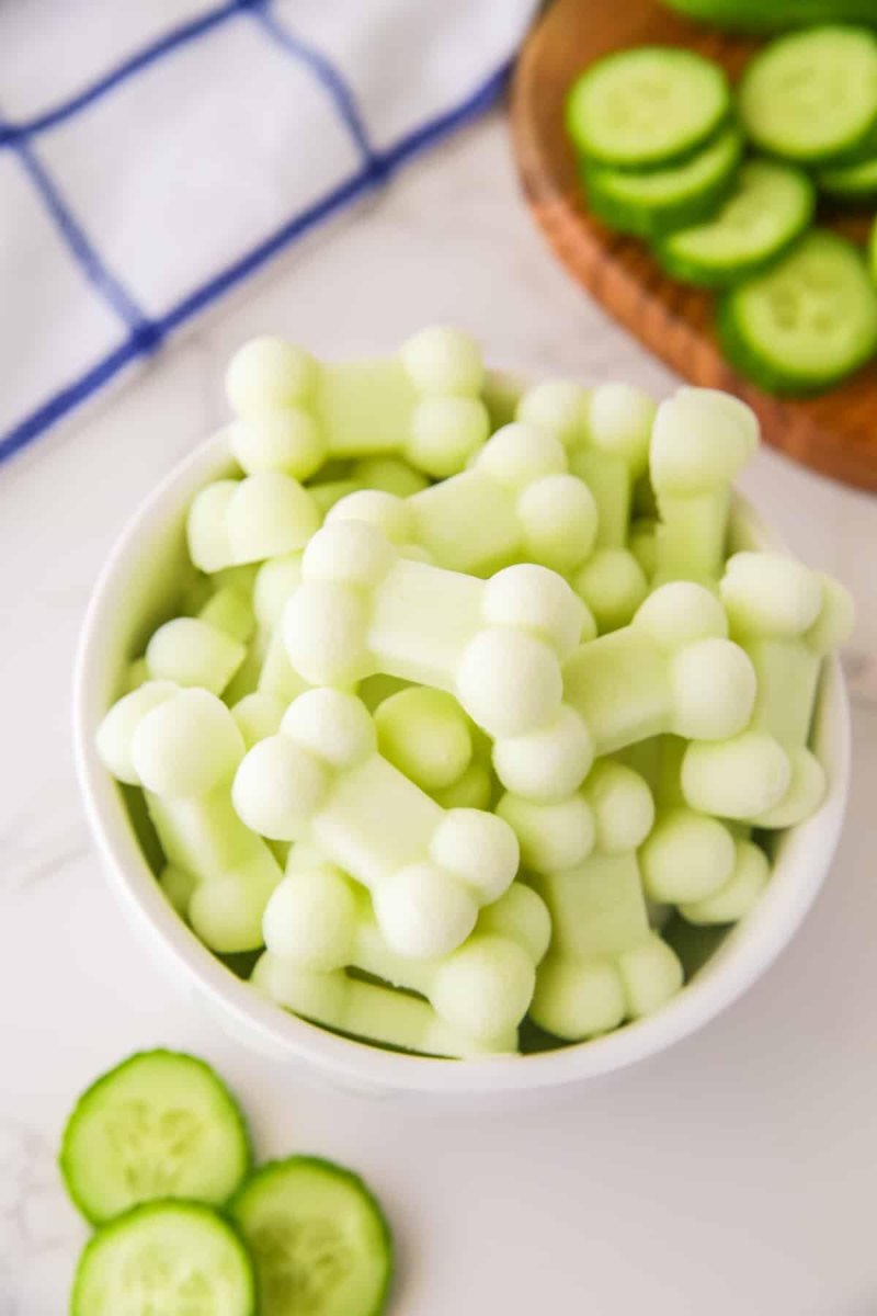 Cooling cucumber frozen dog treats