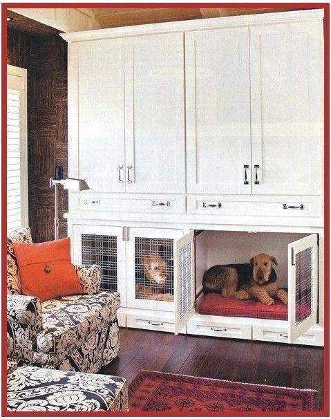 Custom dog crate furniture room
