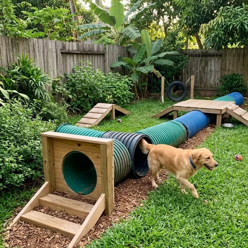 DIY dog obstacle playground