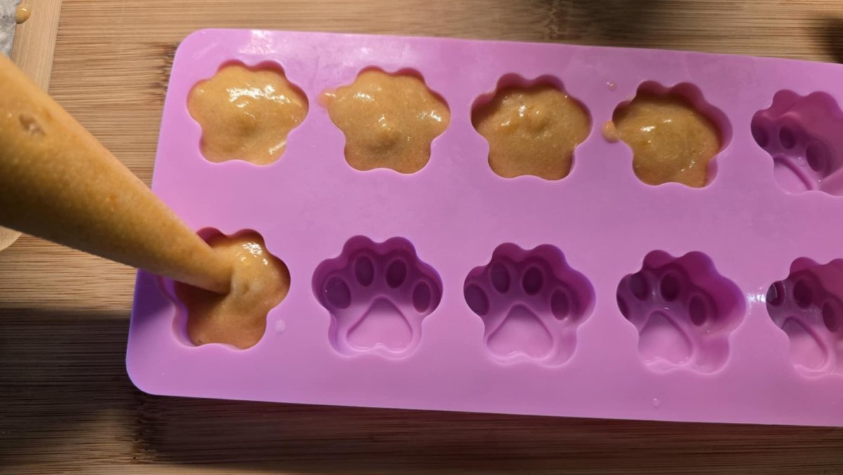 Homemade frozen bone broth dog treats