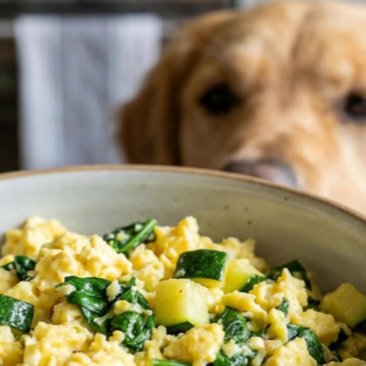 Egg vegetable dog breakfast