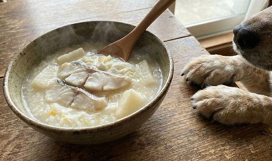 Fish potato kidney dog meal