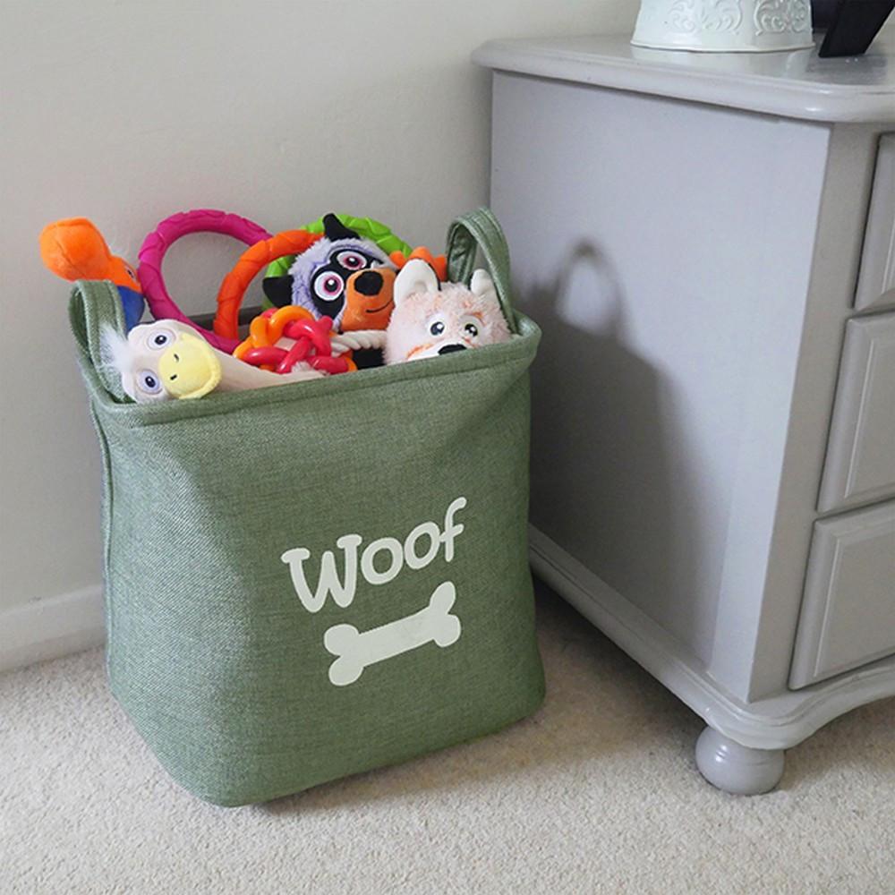 Foldable fabric bag for dog toys