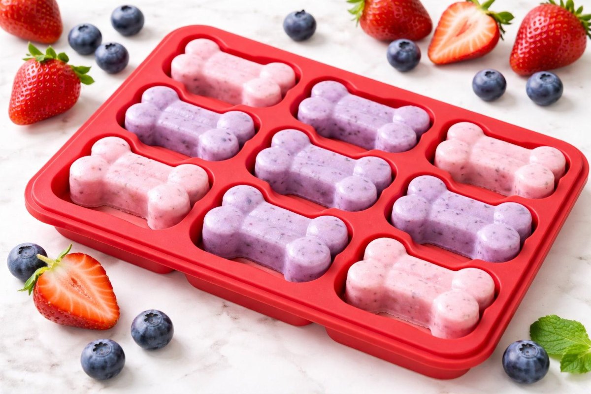 Frozen fruit medley dog treats