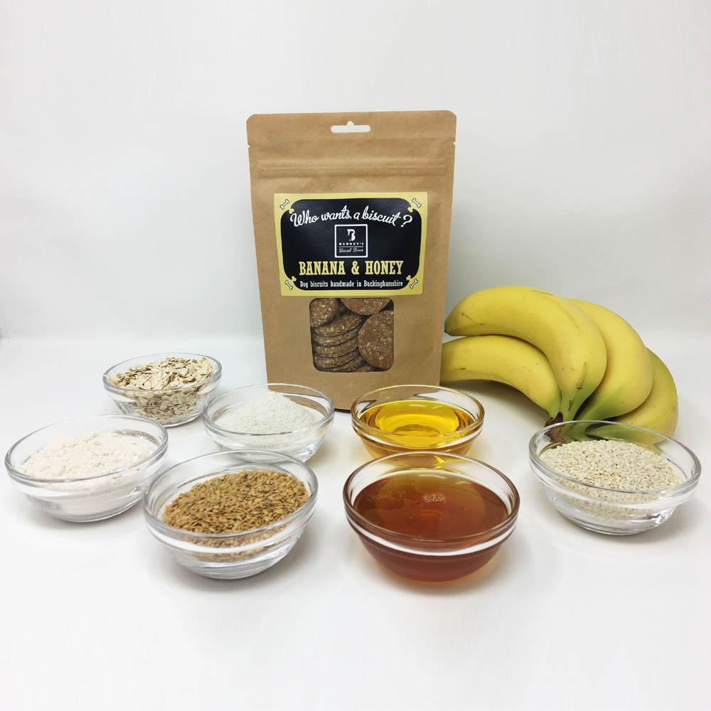 Banana honey dog biscuit ingredients