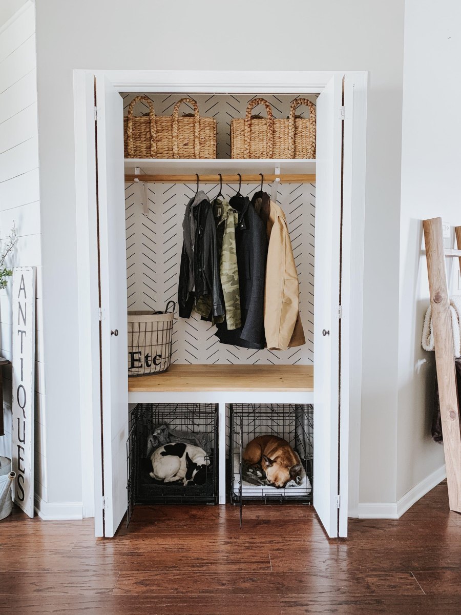 Dog crate calm space closet