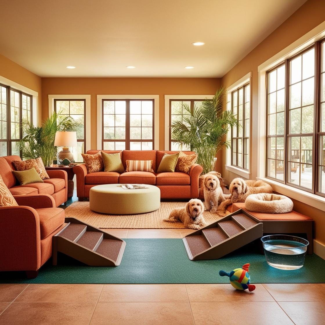 Senior dog friendly living room layout