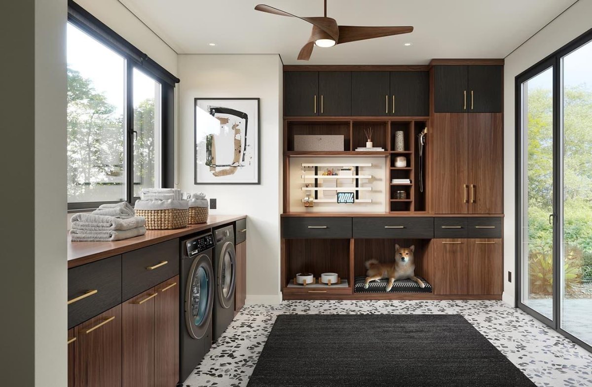 Laundry room storage for dog gear