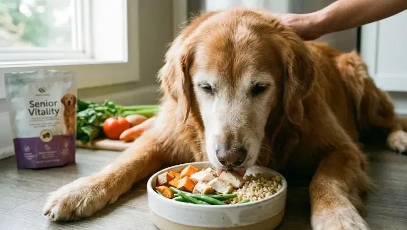 Healthy meal for overweight senior dog