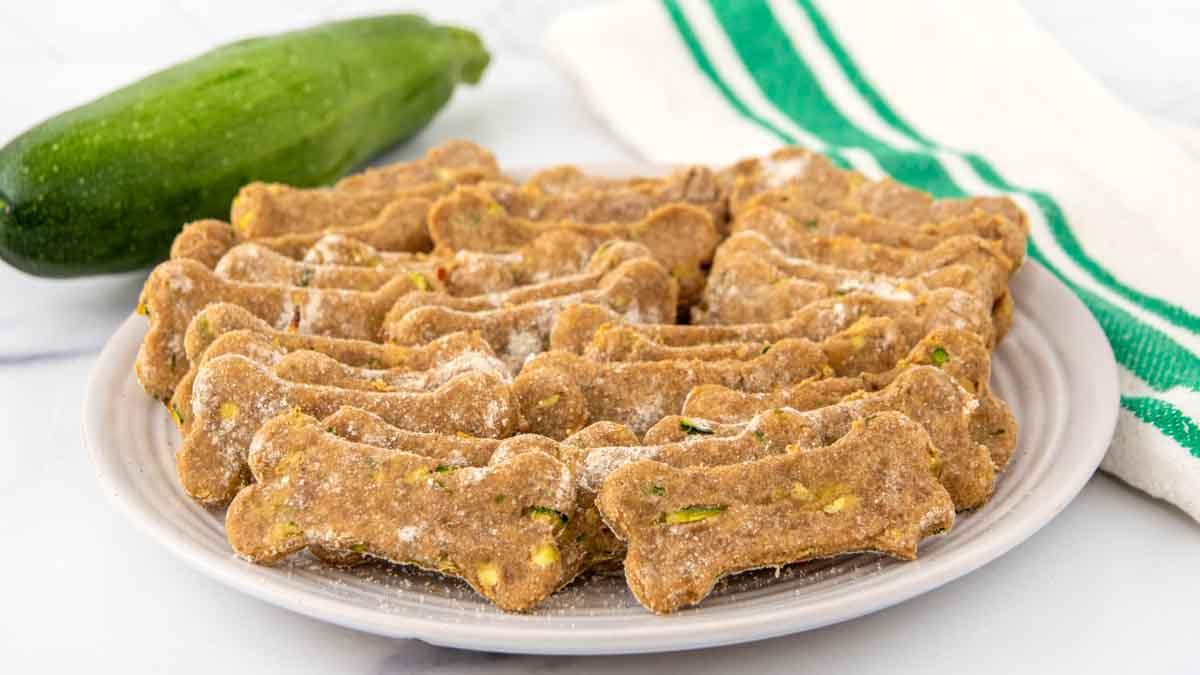 Low calorie zucchini dog treats