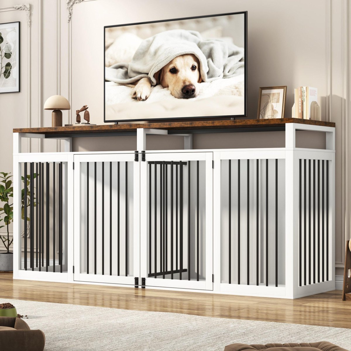 Modern TV stand dog crate furniture