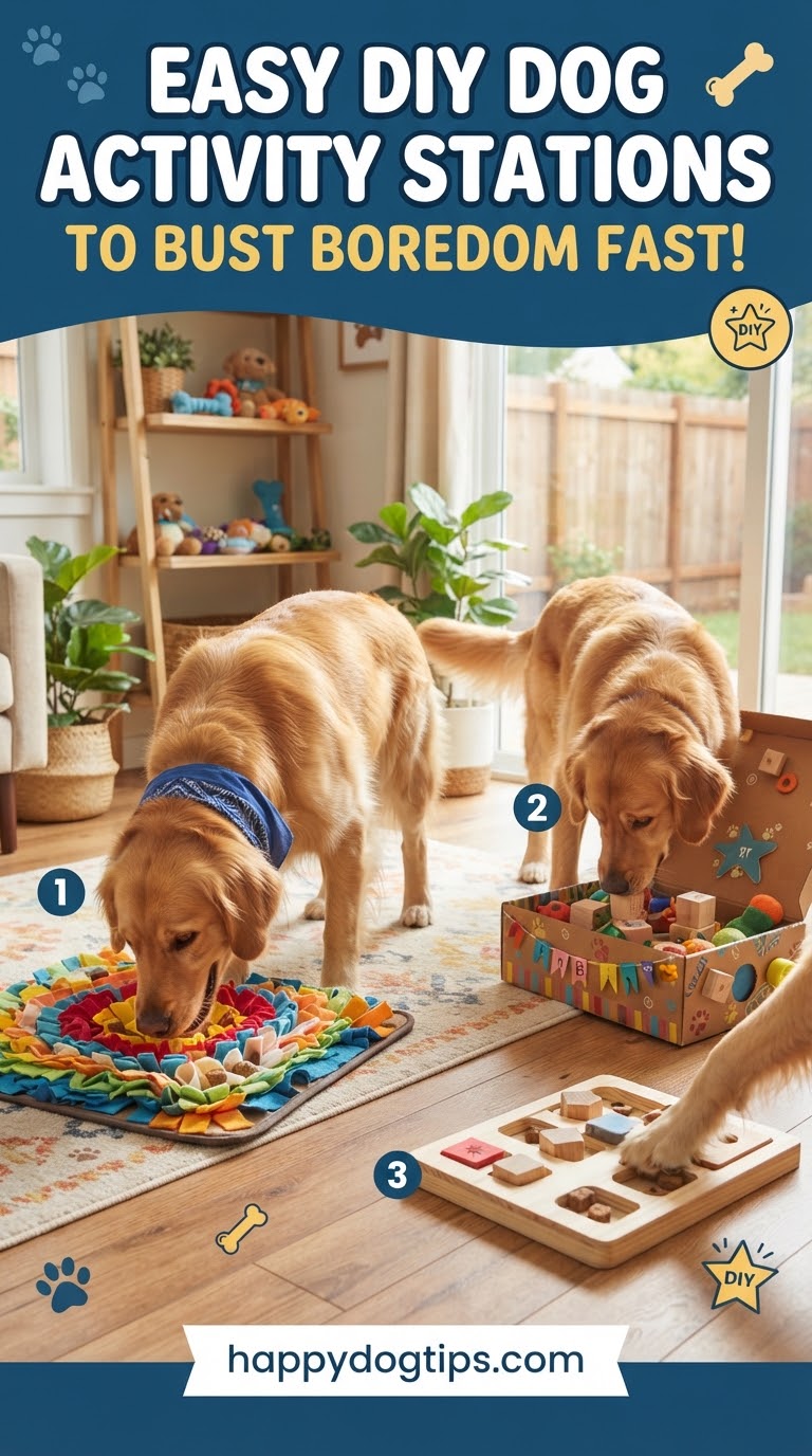 Easy DIY Dog Activity Stations to Bust Boredom Fast