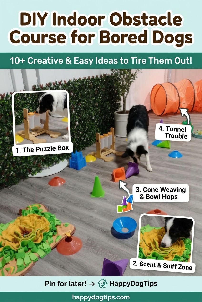 DIY Indoor Obstacle Course for Bored Dogs