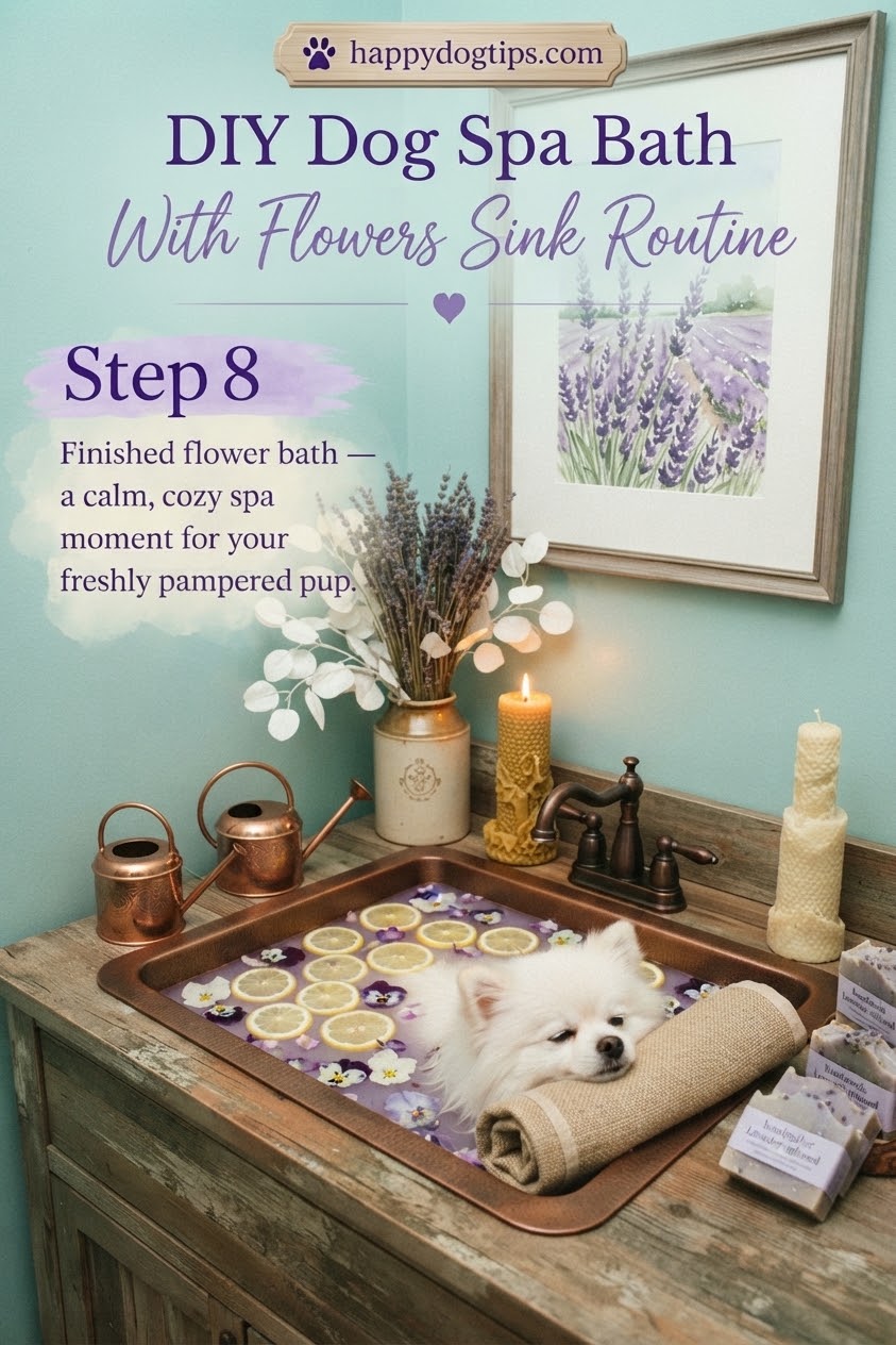 DIY Dog Spa Bath With Flowers Sink Routine