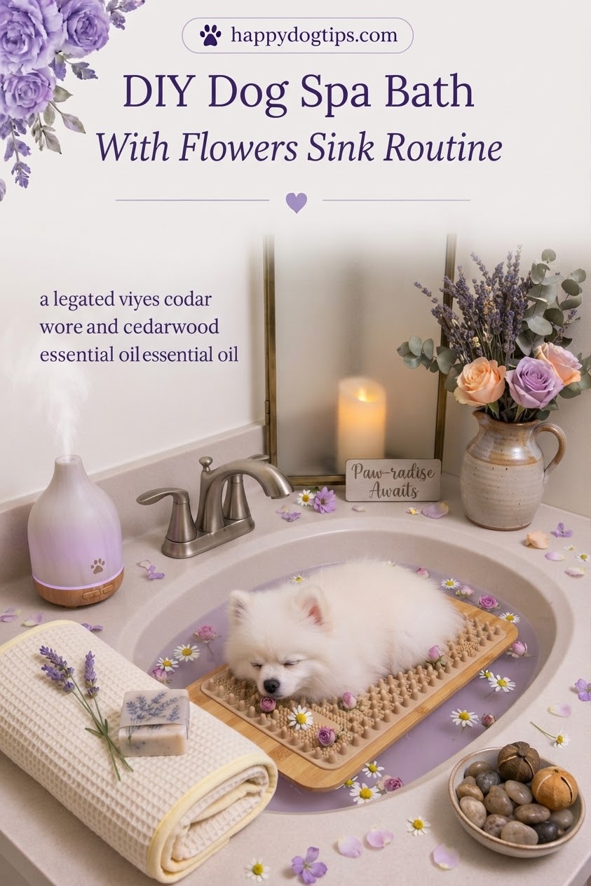 DIY Dog Spa Bath With Flowers Sink Routine