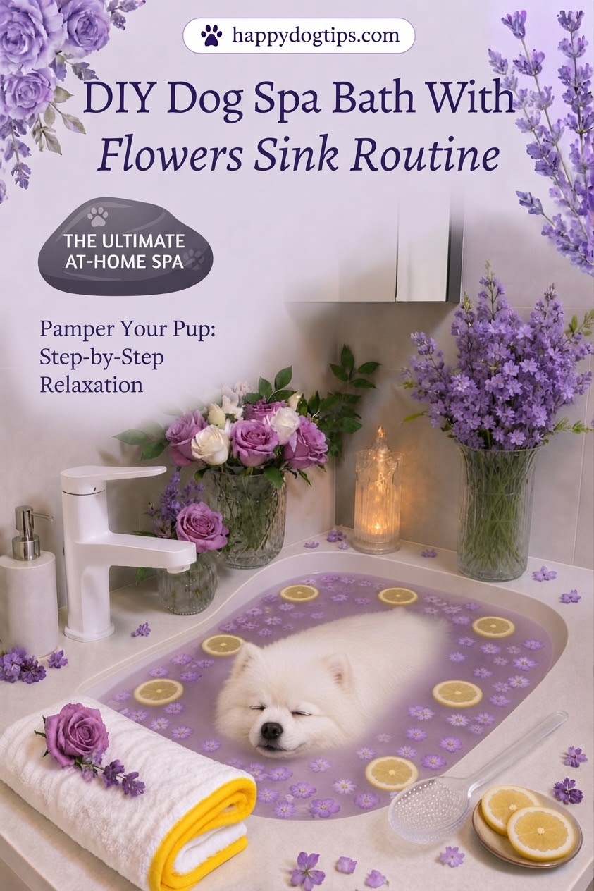 DIY Dog Spa Bath With Flowers Sink Routine