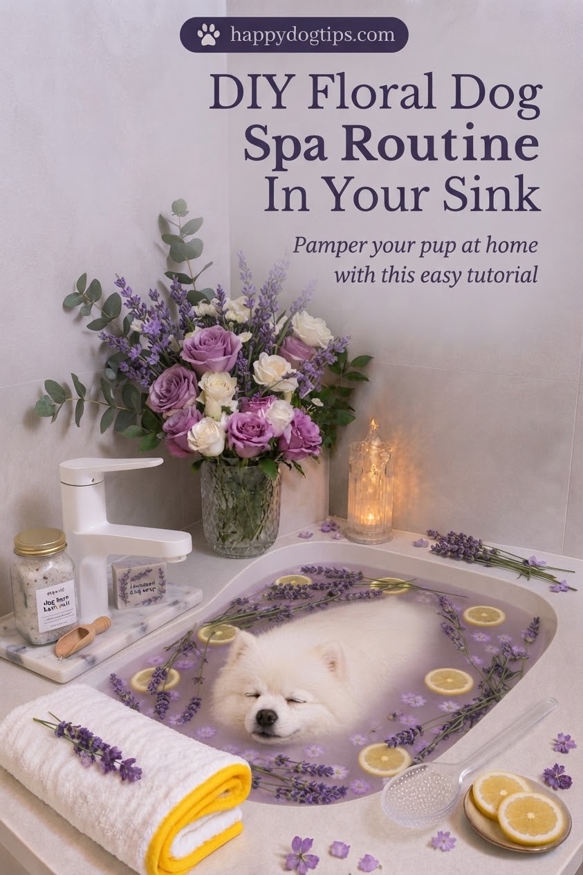DIY Floral Dog Spa Routine In Your Sink