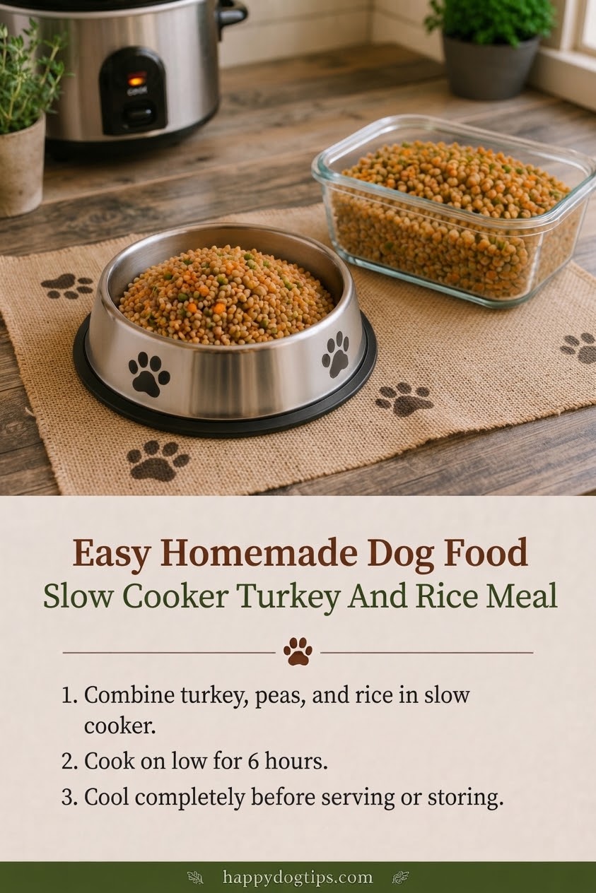 Easy Homemade Dog Food Slow Cooker Turkey And Rice Meal