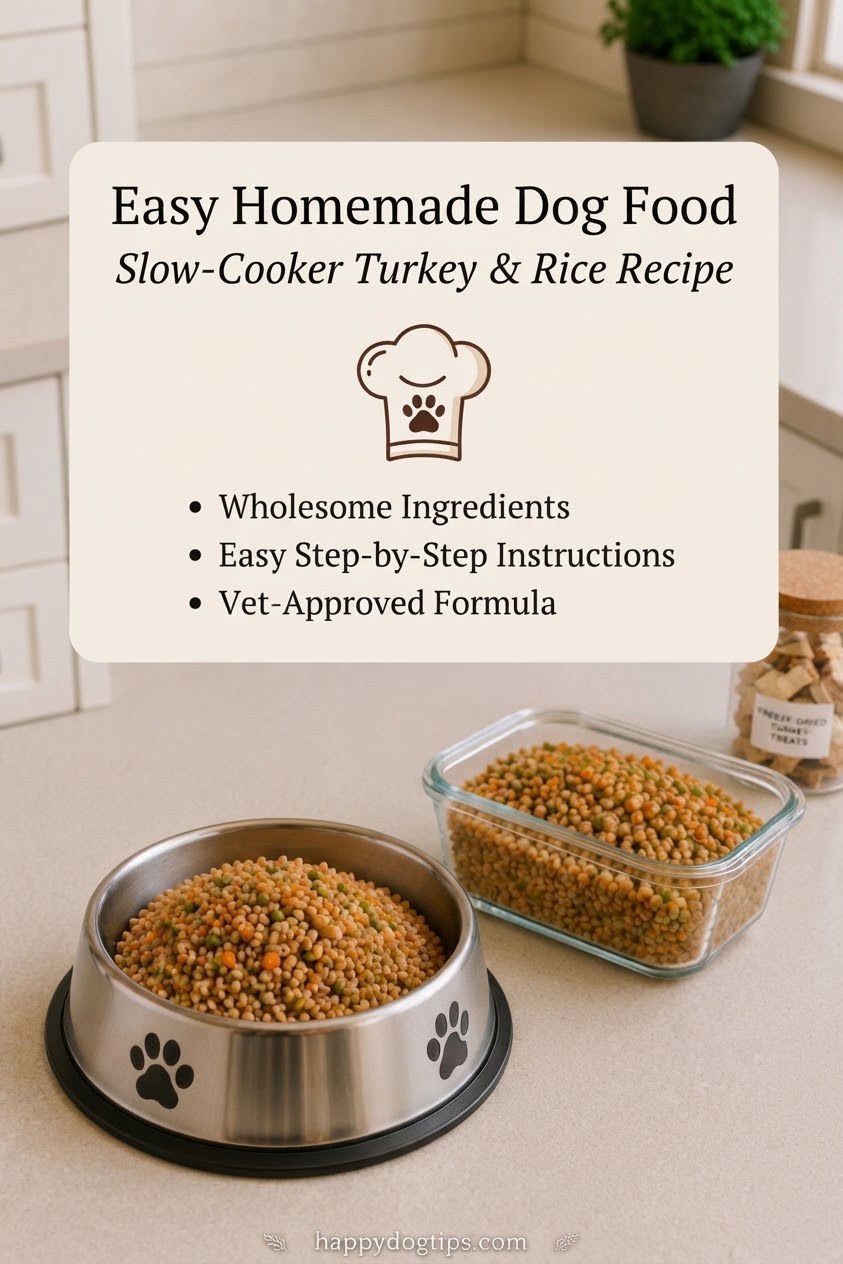 Easy Homemade Dog Food Slow-Cooker Turkey & Rice Recipe