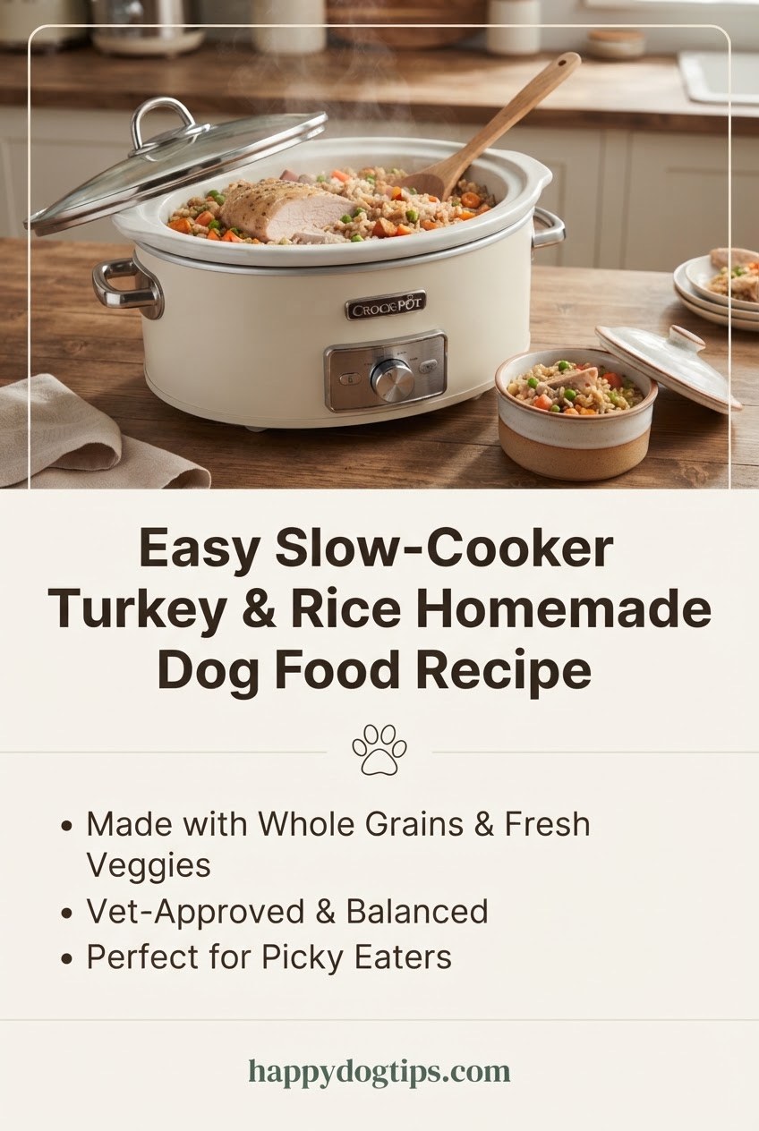 Easy Slow-Cooker Turkey & Rice Homemade Dog Food Recipe
