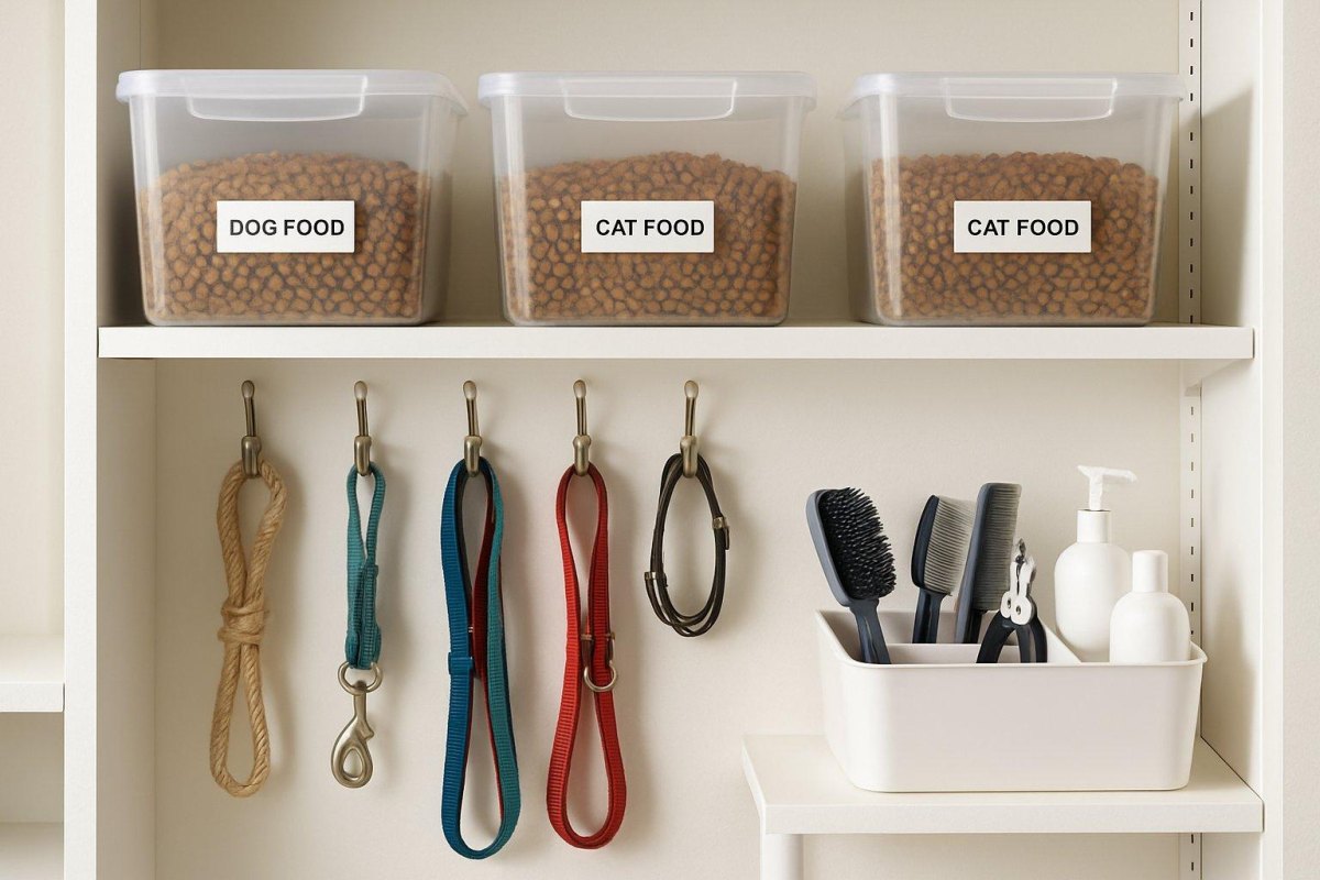 Personalised labels on dog storage bins