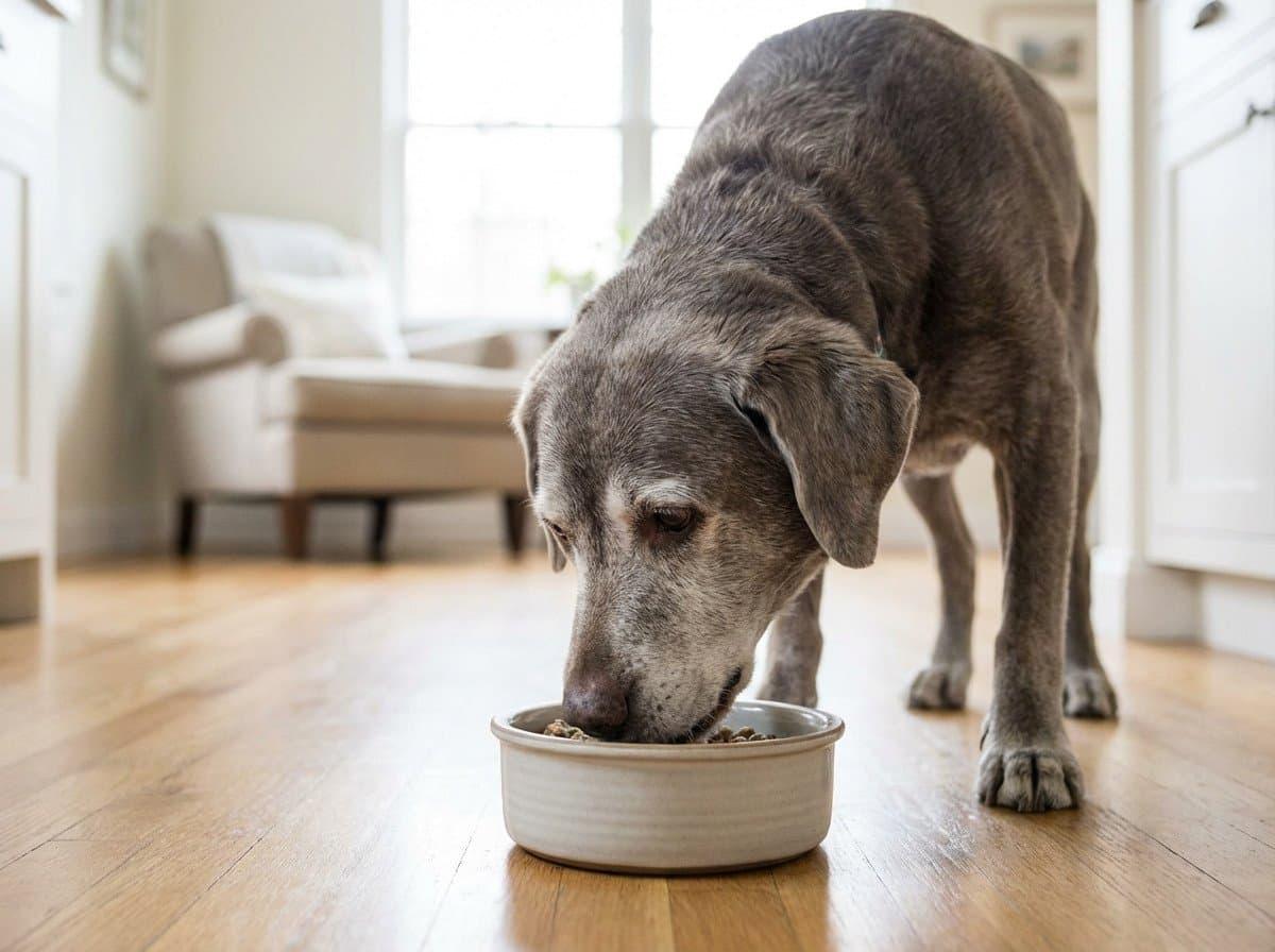 Senior dog feeding routine