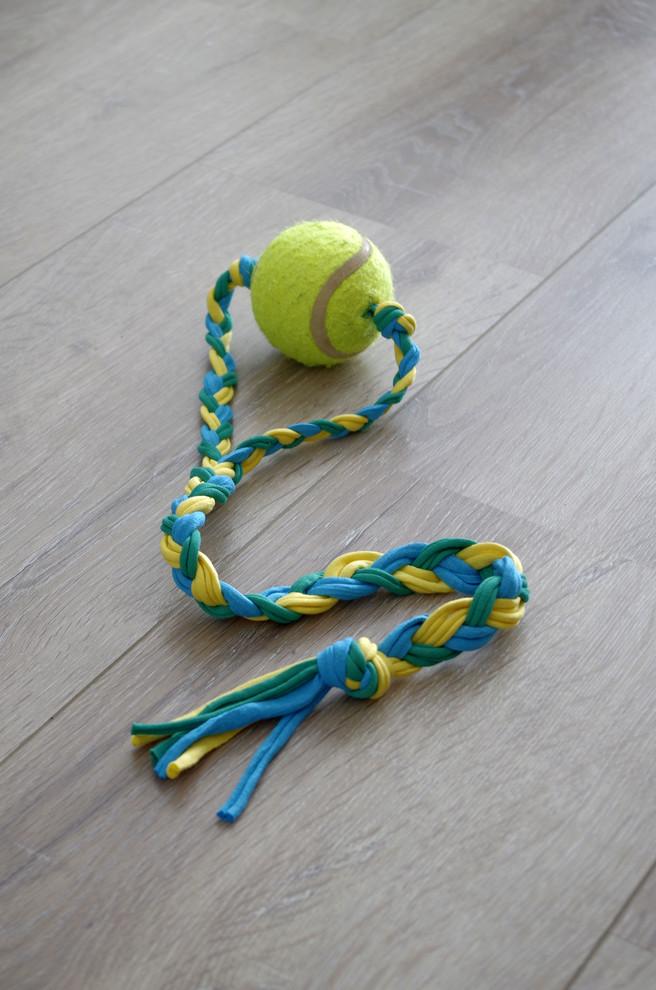 Rope tennis ball dog toy