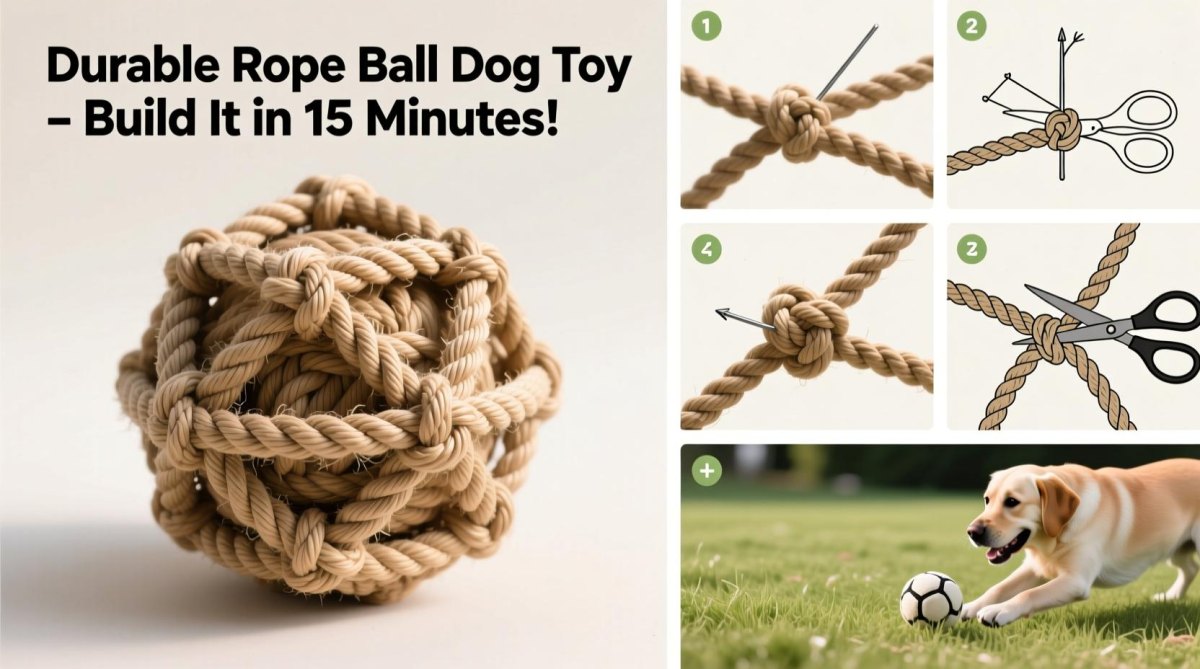 Knotted rope ball dog toy