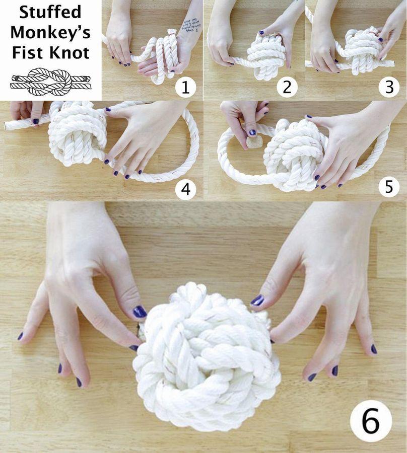 Rope monkey fist dog toy