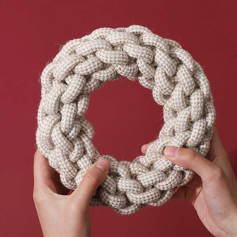 Rope ring chew dog toy