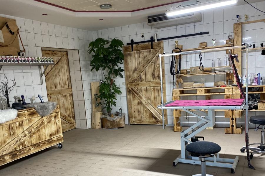 Rustic garage dog salon natural decor