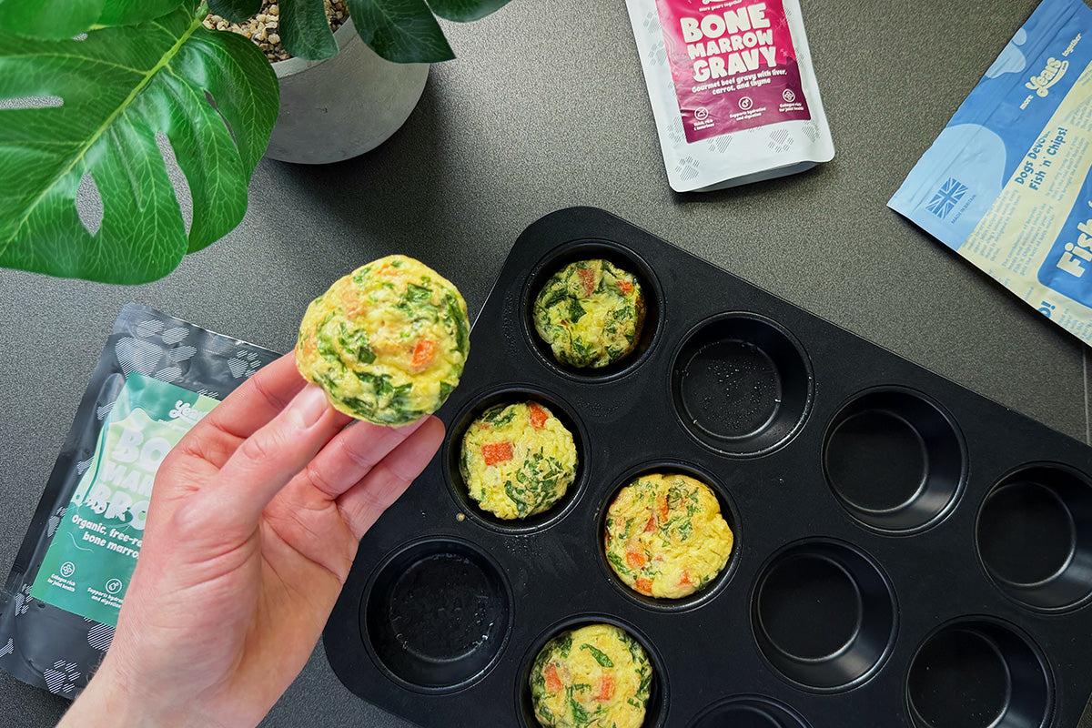 Spinach egg senior dog treats