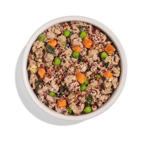 Sweet potato and quinoa dog food with mixed vegetables