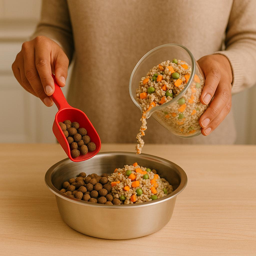 Dog food transition process